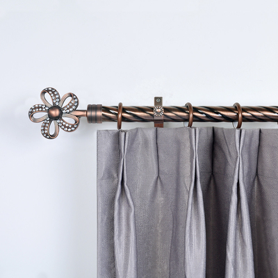 28mm Diameter Curtain Rod Set With Simple Brackets Vintage Red Antique Curtain Set