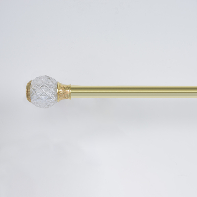 Gold Color Metal 6M Curtain Pipe Curtain Rods Sets with Crystal Finials Aluminum Home Decor