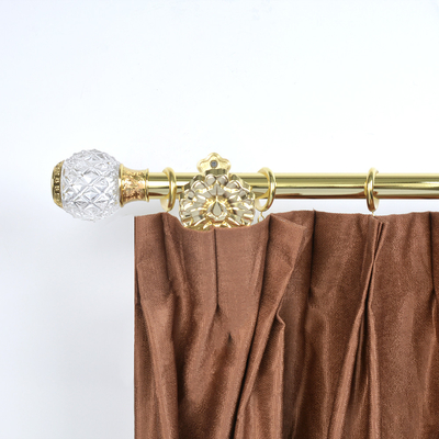 Metal 6M Pipe Curtain Rods Set With Crystal Finials Aluminum