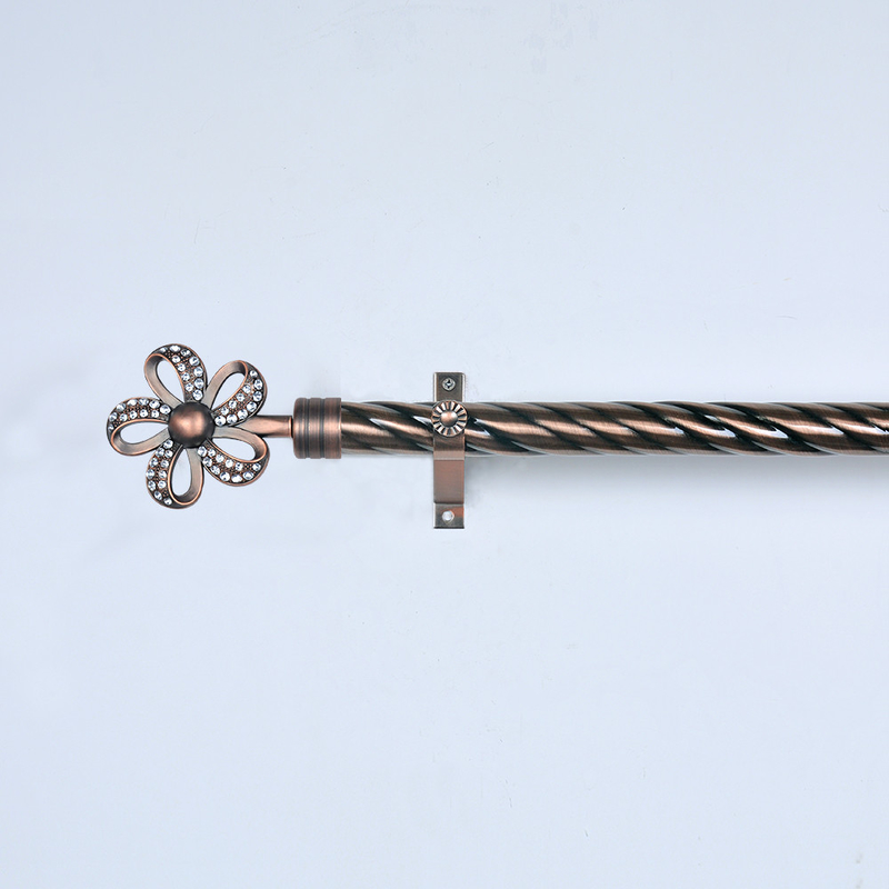 28mm Diameter Curtain Rod Set With Simple Brackets Vintage Red Antique Curtain Set